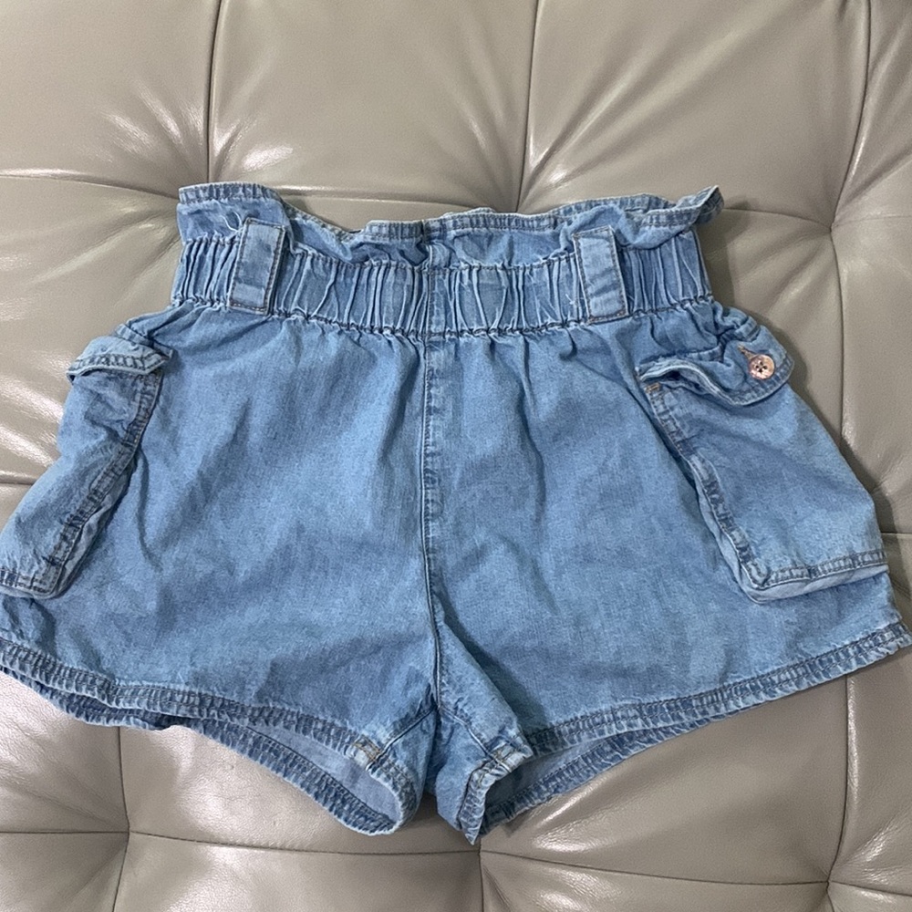 Urban outfitters high waist paper bag denim shorts - Picture 2 of 8